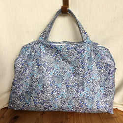 R様オーダー★リバティ柄レッスンバック　ブルー小花 入園入学グッズ New 5点セット - 保育園 幼稚園 レッスンバッグ