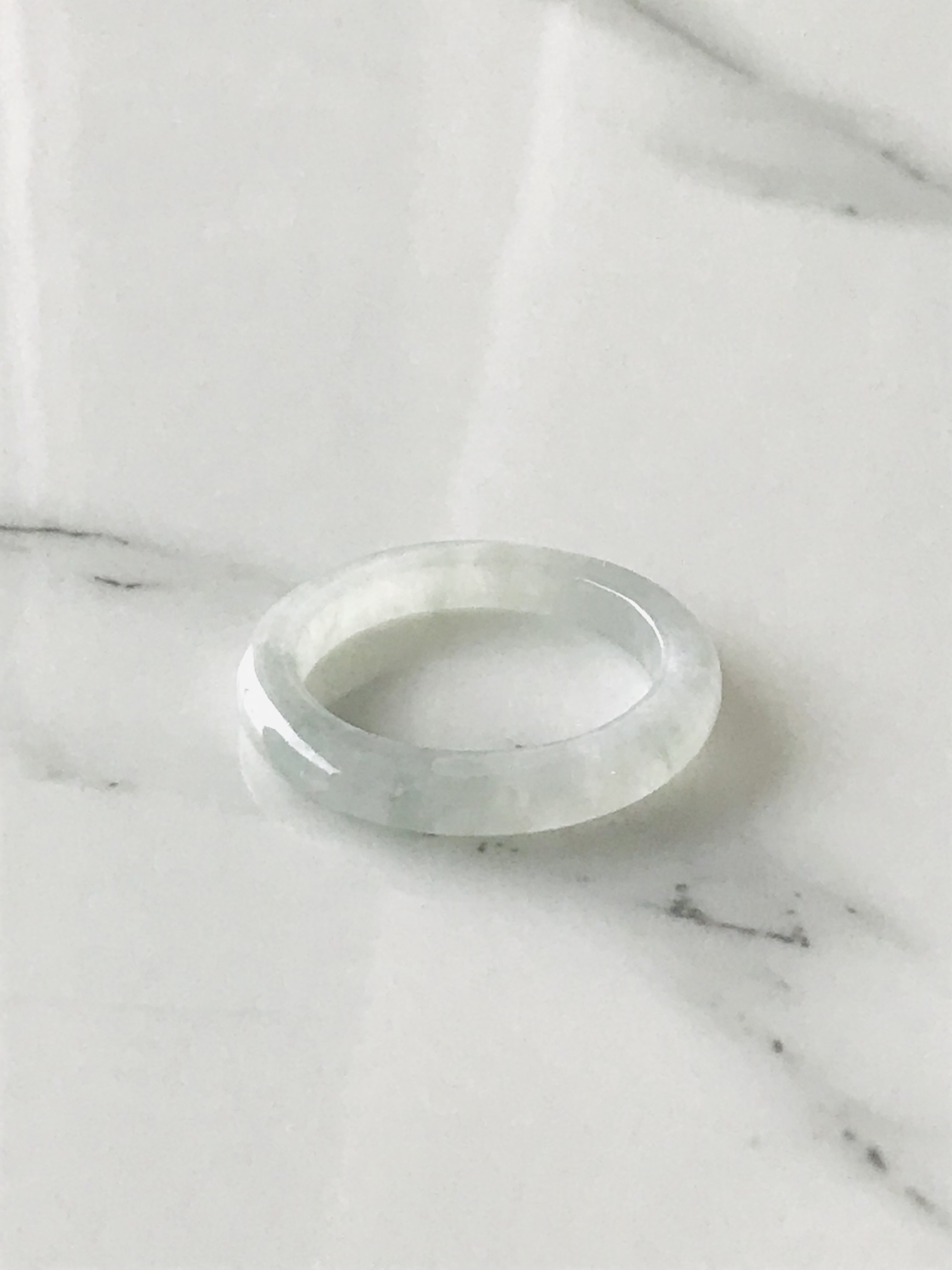 [R50-039］ ジェイド　JADE ヒスイ　本翡翠　くりぬき　リング　天然石　一点物　ミャンマー産　16号