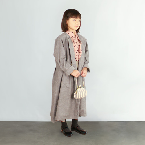 ドルマンスリーブコート ノーカラー 子供：110サイズ・130サイズ