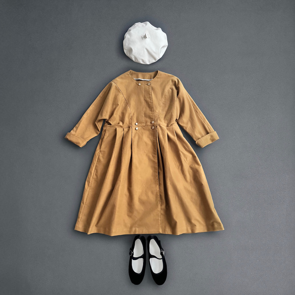 ドルマンスリーブコート ノーカラー 子供：110サイズ・130サイズ