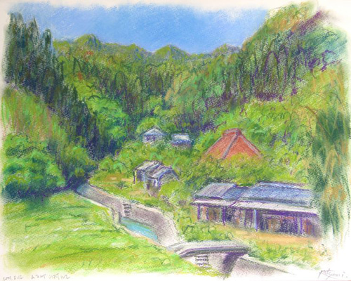 西村功｜真作保証｜シテ駅ホーム｜肉筆｜水彩・パステル画｜ 原画 美術 1点物｜ 日本画 肉筆 絵画 風景 画 パステル画 美術品 インテリア F8号