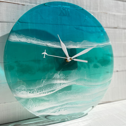 凛】 壁掛け時計《エポキシレジンアート》 掛け時計・置き時計