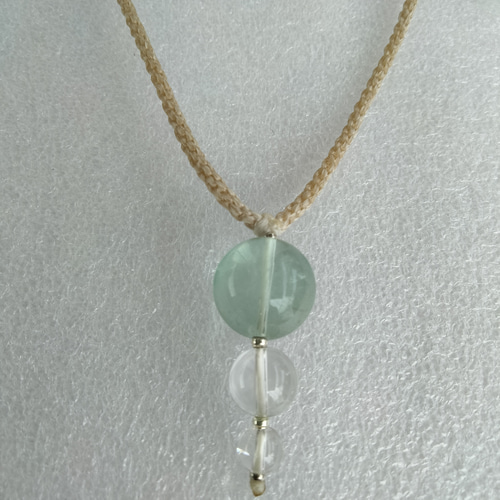 フローライトのマクラメネックレス フローライト+アクアマリンのマクラメ編み 天然石ネックレス | SHANTi WALA