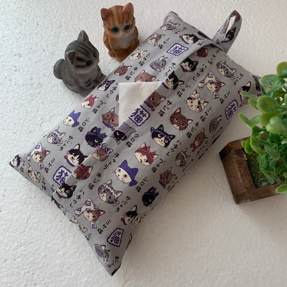 エコティッシュカバー☆マスクストッカー♪猫☆図鑑♪4カラー 4枚目の画像