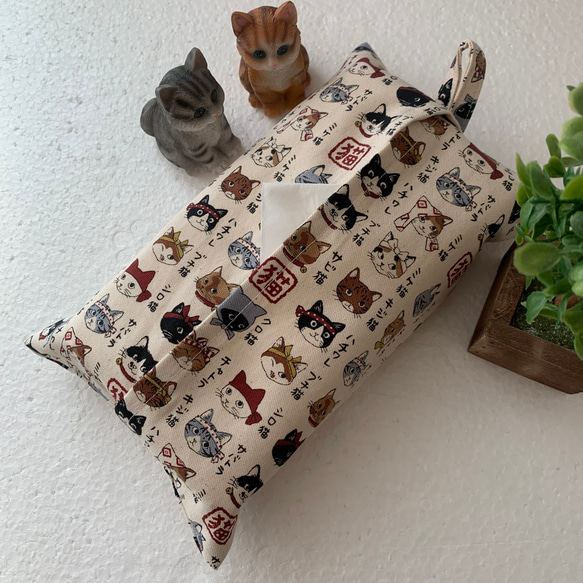 エコティッシュカバー☆マスクストッカー♪猫☆図鑑♪4カラー 1枚目の画像