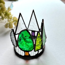 ステンドグラス 〜森のキャンドルホルダー〜 ガラス 花瓶ホルダー