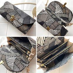 イギリス輸入生地 DEFINITYの軽やかショルダーバッグ スマホポシェット スマホショルダー お財布ポシェット 12枚目の画像