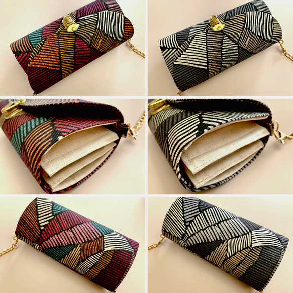 イギリス輸入生地 DEFINITYの軽やかショルダーバッグ スマホポシェット スマホショルダー お財布ポシェット 6枚目の画像