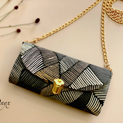 イギリス輸入生地 DEFINITYの軽やかショルダーバッグ スマホポシェット スマホショルダー お財布ポシェット 5枚目の画像