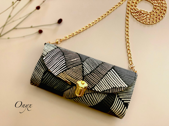 イギリス輸入生地 DEFINITYの軽やかショルダーバッグ スマホポシェット スマホショルダー お財布ポシェット 5枚目の画像