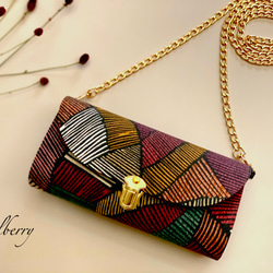 イギリス輸入生地 DEFINITYの軽やかショルダーバッグ スマホポシェット スマホショルダー お財布ポシェット 4枚目の画像