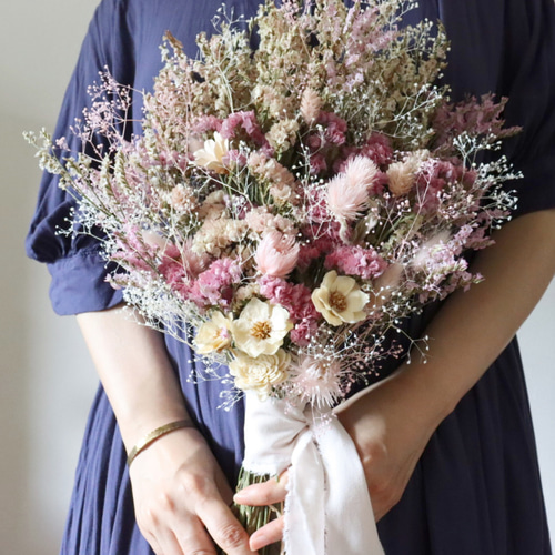 ドライフラワー スターチス ピンク⑦ スワッグ ワインレッド×ダークピンクで大人っぽく🍷 ドライフラワー