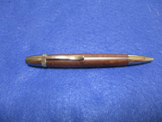 モンゾ　黒斑点模様　キヌカオイル仕上げ　回転式ロングパトリオットボールペン