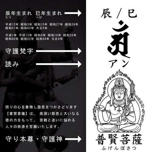 守護梵字】☆辰(たつ)年生まれ・巳(へび)年生まれの守護本尊