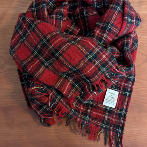 ふっくらウールガーゼ マフラー_タータンチェック(レッド) マフラー