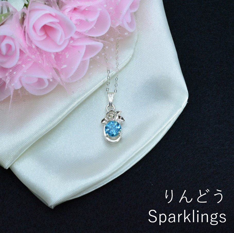 フラワーベゼルさくら　ブルートパーズ6mm Silver925 02PF08-01