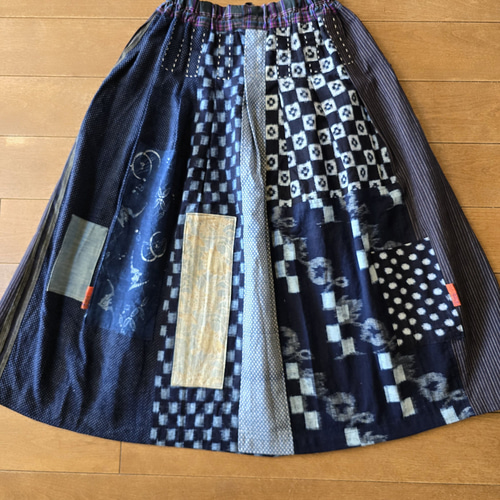 着物リメイク 手作り 更紗 雪ん子 中型など パッチ ギャザー