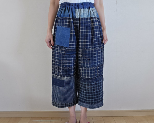 襤褸 BORO ガウン リメイク 一点物 古布 古着 襤褸 BORO ガウン リメイク 一点物 古布 古着