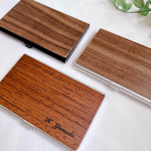 木製名刺入れ☆名入れ＆ロゴ刻印OK】オーダーメイドのカードケース