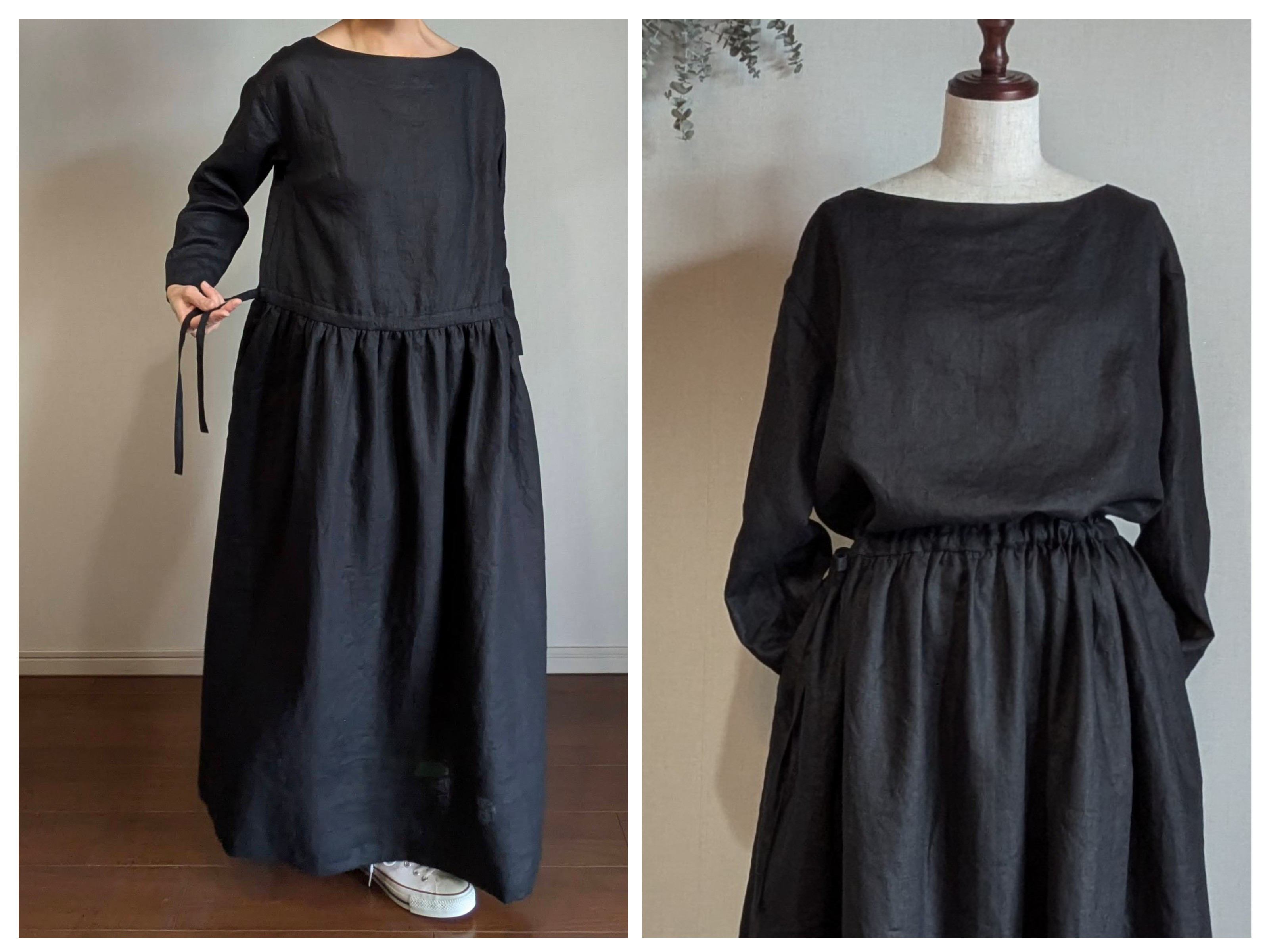 程よいゆとり マキシ丈ギャザーワンピース_リラックス