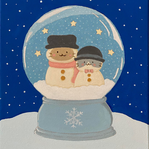 キャンバスアート『スノードーム』 イラスト チョコごろね＿カト 通販