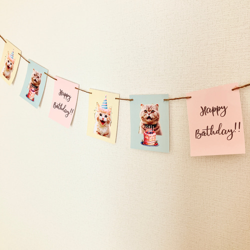 オーダーメイド】お誕生日 ガーランド うちのこグッズ お子様のお写真