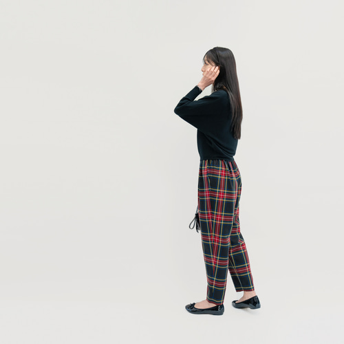 ご購入者様決定꒰ZARA WOMAN꒱タータンチェック柄 アンクル パンツ 赤黒系 ボトムス 楽天市場】タータンチェック パンツ（カラーレッド）（レディース