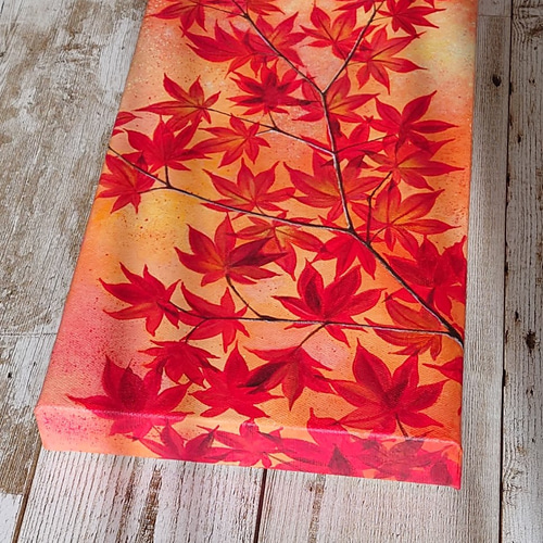 紅葉」横長キャンバス 絵画 atelier-kaza碧 通販 18338565｜Creema