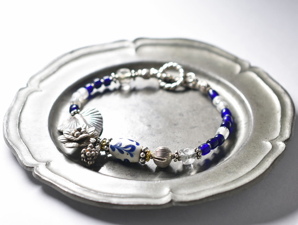 カレンシルバーボタニカルワイヤーブレスレット