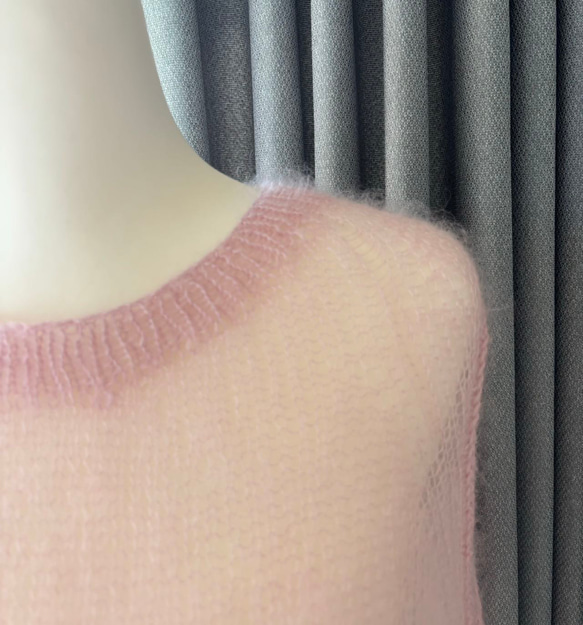 手編みベスト (ピンク) 3枚目の画像