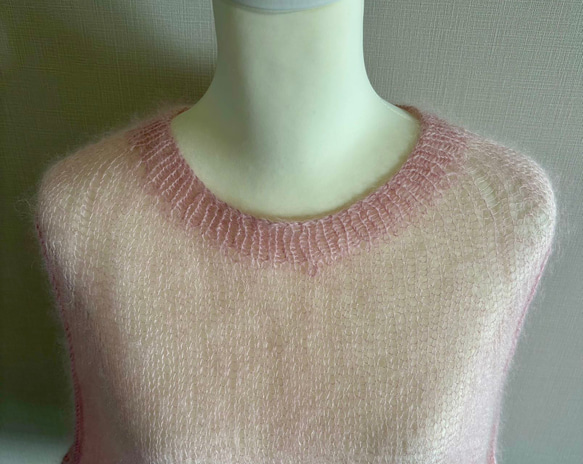 手編みベスト (ピンク) 5枚目の画像