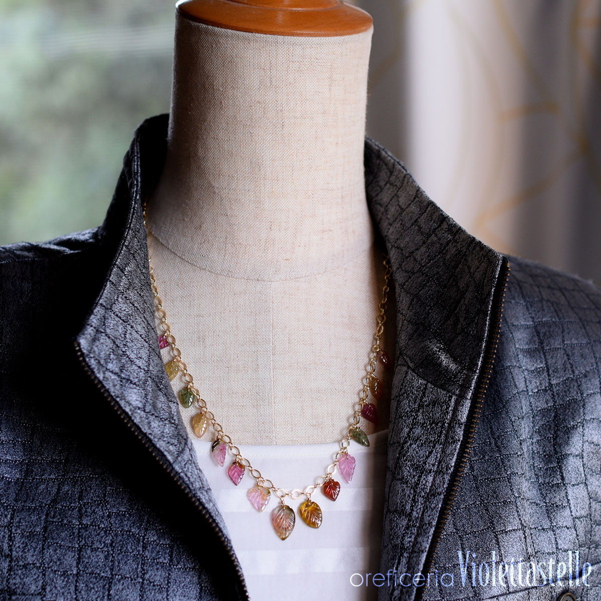 14kgf 秋色トルマリンのネックレス