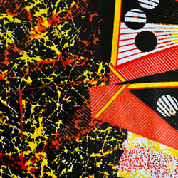 アフリカプリント生地  WOODIN オレンジ幾何学 コットン 7枚目の画像