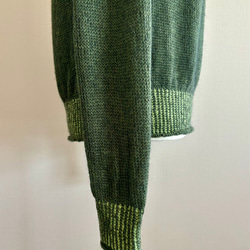 手編み ツートンニット (グリーン) 7枚目の画像