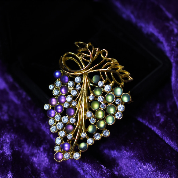 ヴィンテージ ゴールドメタル パープル×グリーン フロストガラス