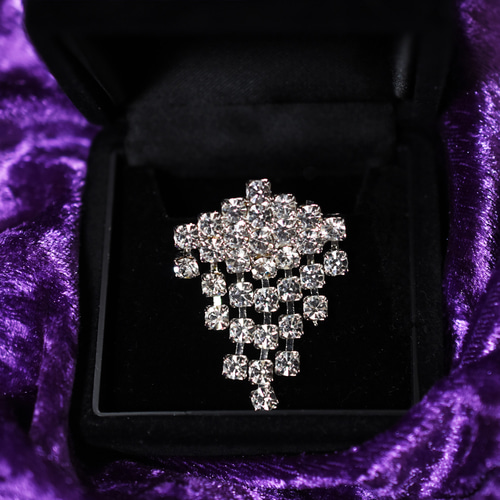 シルバーメタル クリアラインストーン スウィング ヴィンテージ