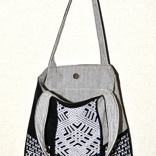 こぎん刺し フラット トートバック #191 ハンドメイド トートバッグ