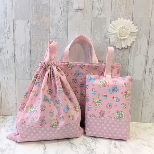 入学3点セット✩.*˚ レッスンバッグ 上履き入れ 体操着袋