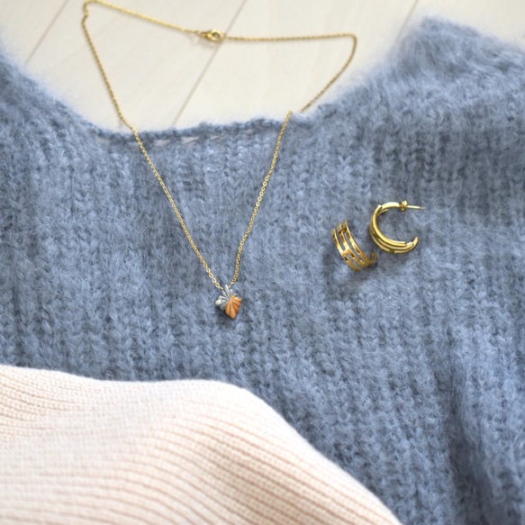 銷售！ [適合金屬過敏者！ ] 】鏤空設計半手術不鏽鋼圈形耳環 第9張的照片