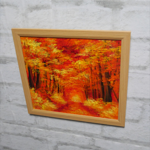 油絵 油彩 油彩画 絵画【秋のトンネル】 絵画 HR 通販 18339252