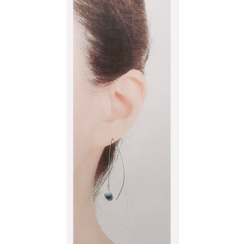 アフガナイト✳︎グリーンアフガナイト　silver925　天然石ピアス 両耳用〉＊希少石アフガナイト＊silver925アメリカンピアス▪︎カラー