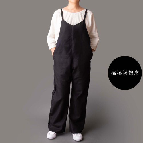 【爆買い！】 姿の美しいサロペットパンツ】サイズSML 丈詰め無料 コットン パンツ