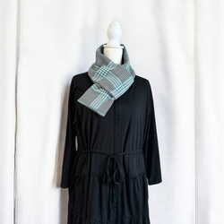 イタリア製/チェック柄◆コンパクトマフラー 4枚目の画像