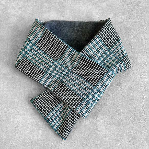 イタリア製/チェック柄◆コンパクトマフラー 5枚目の画像