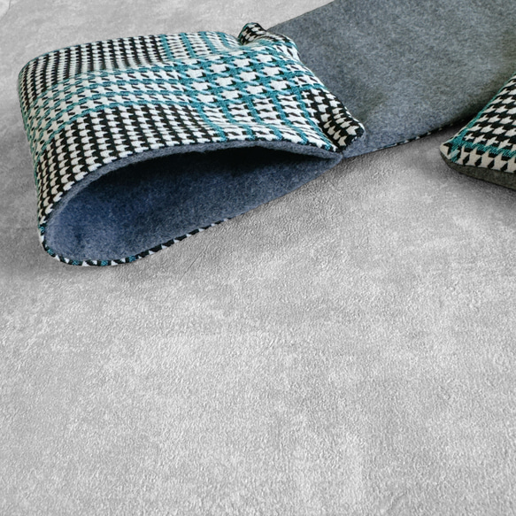 イタリア製/チェック柄◆コンパクトマフラー 8枚目の画像