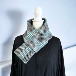 イタリア製/チェック柄◆コンパクトマフラー 1枚目の画像