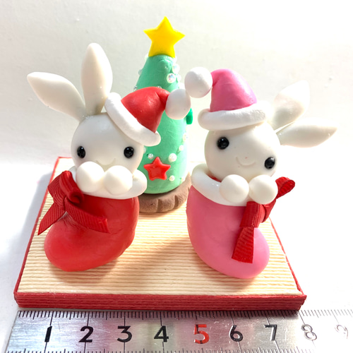 ❤️在庫SALEさらに値引き❤️☆クリスマスブーツに入ったうさぎちゃん