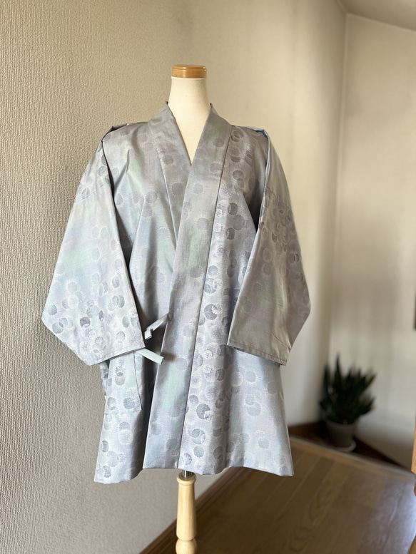 本場大島紬 作務衣 都喜ヱ門 着物再生 白泥染 清遊の舞 登録商標付き 