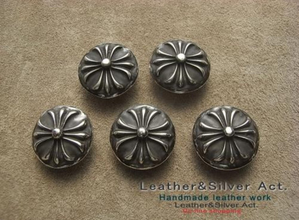 Leather&Silver Act クロスシルバーコンチョ シルバー925 レザー Leather&Silver Act クロスシルバーコンチョ シルバー925 レザー