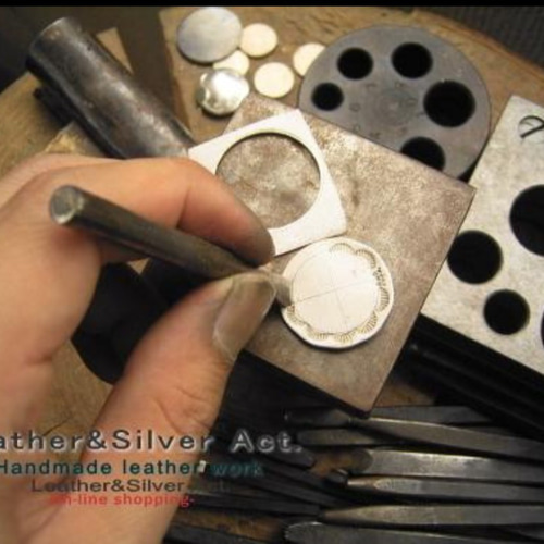 Leather&Silver Act クロスシルバーコンチョ シルバー925 レザー